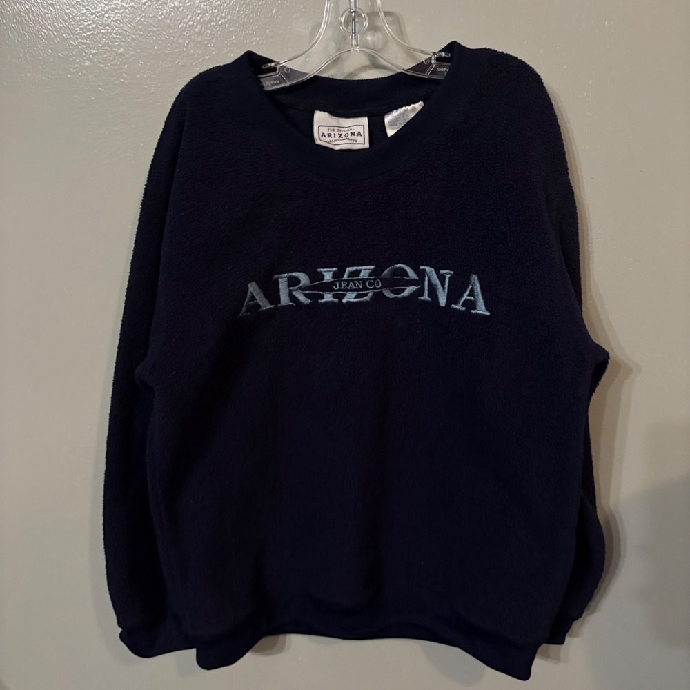 Arizona Jean Co. Navy Blue Fleece Pullover Sweatshirt Sweater (Youth Medium 5/6)
